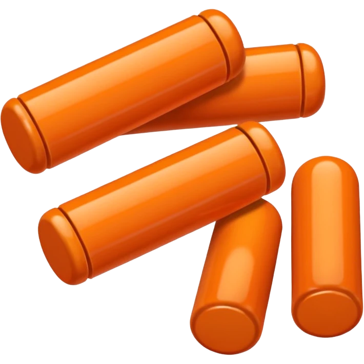 orange cylindrical pieces pill shaped on each end  emoji