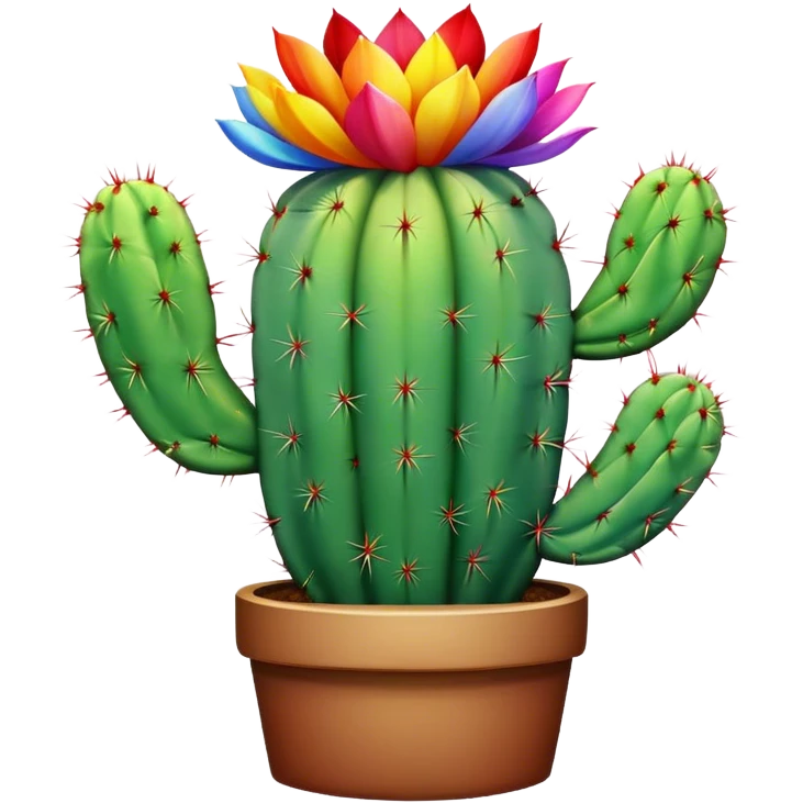 Rainbow cactus emoji