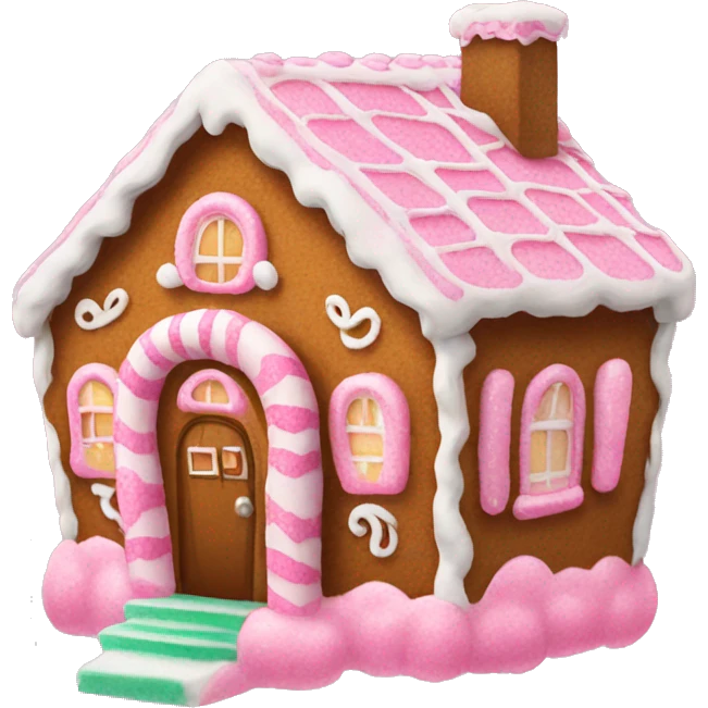 Pink gingerbread house  emoji