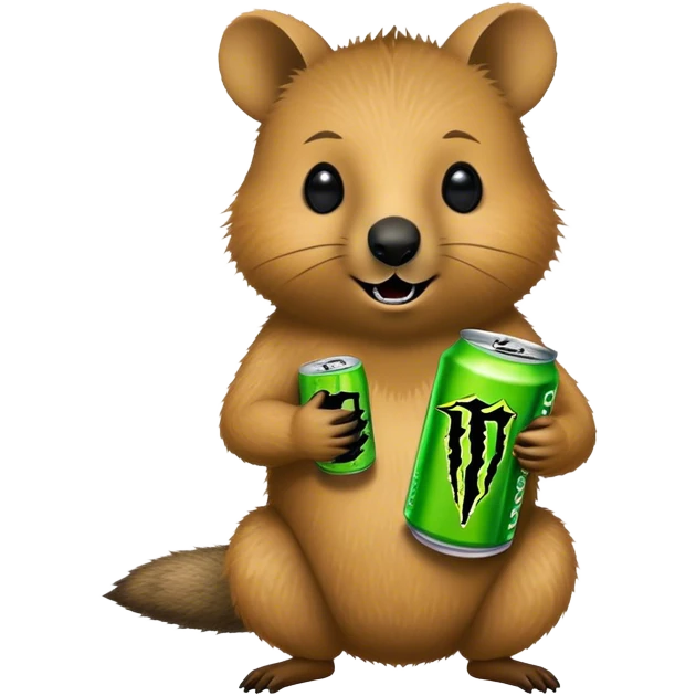 Quokka with monster energy drink emoji
