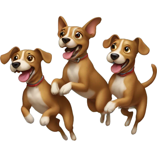a three-headed dog jumping through a hoop emoji