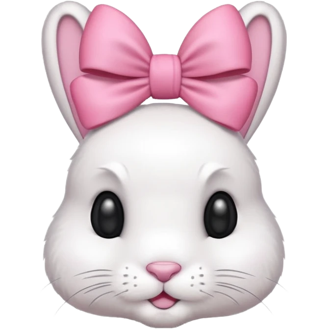 Bunny with a pin bow on the side of her head emoji