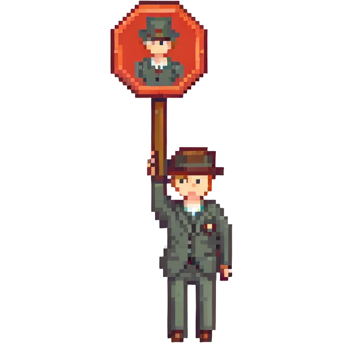 A white man showing a prohibition sign emoji
