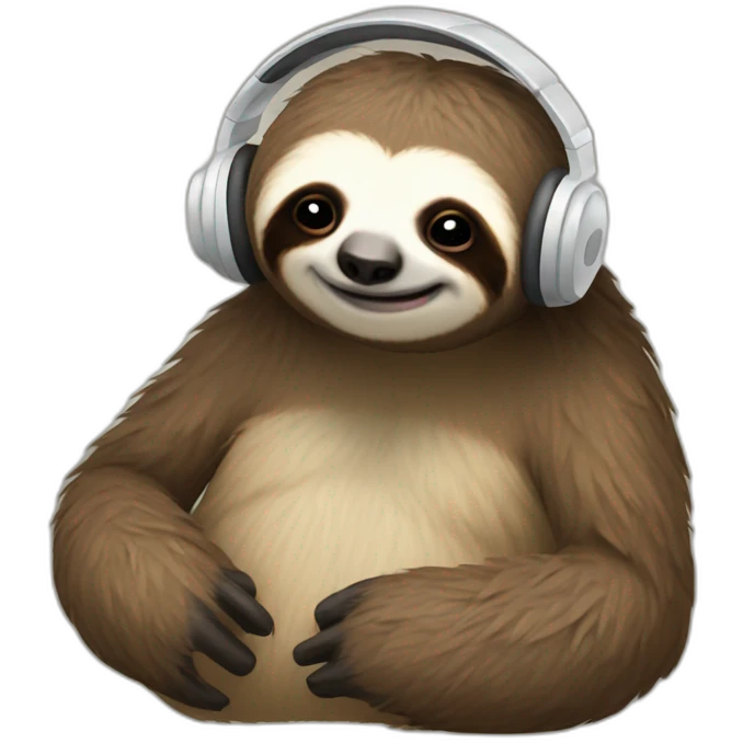 Sloth listening to a song emoji