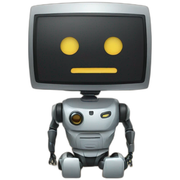 Ninja robot watching tv emoji