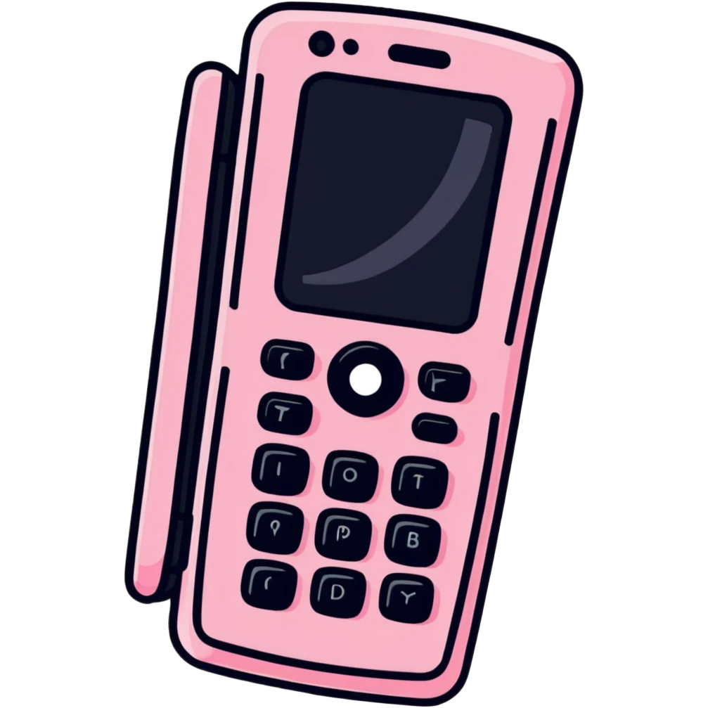 pink gothic flip phone emoji
