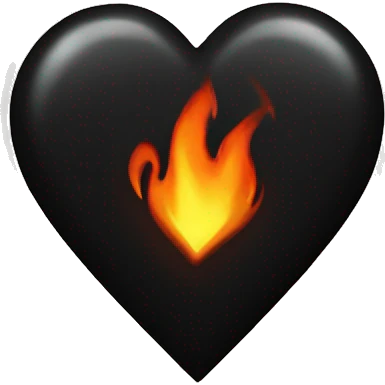 black heart with fire emoji