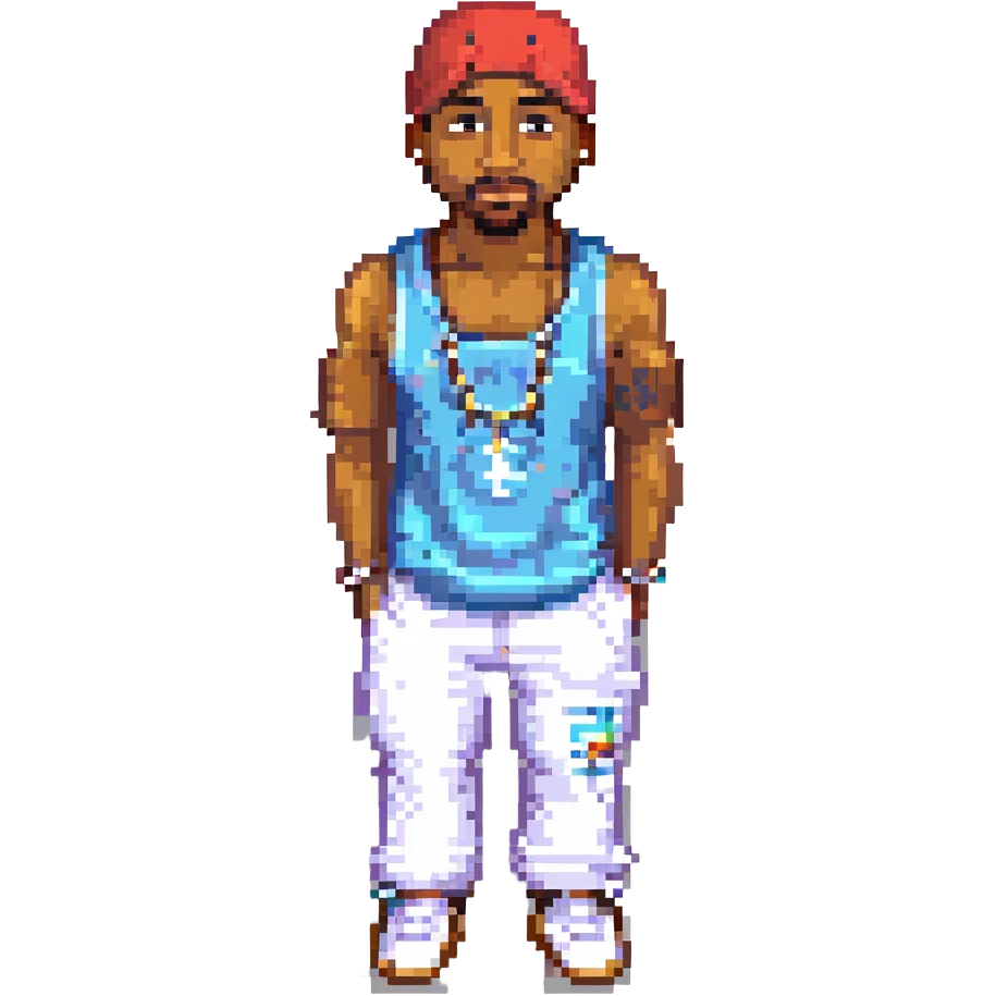 2Pac в полный рост, no background emoji