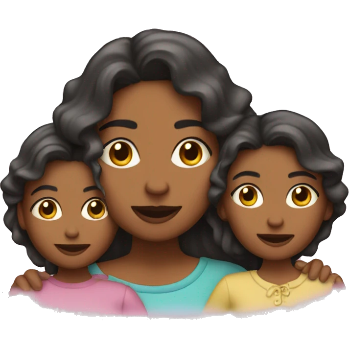 madre con tres hijas  emoji