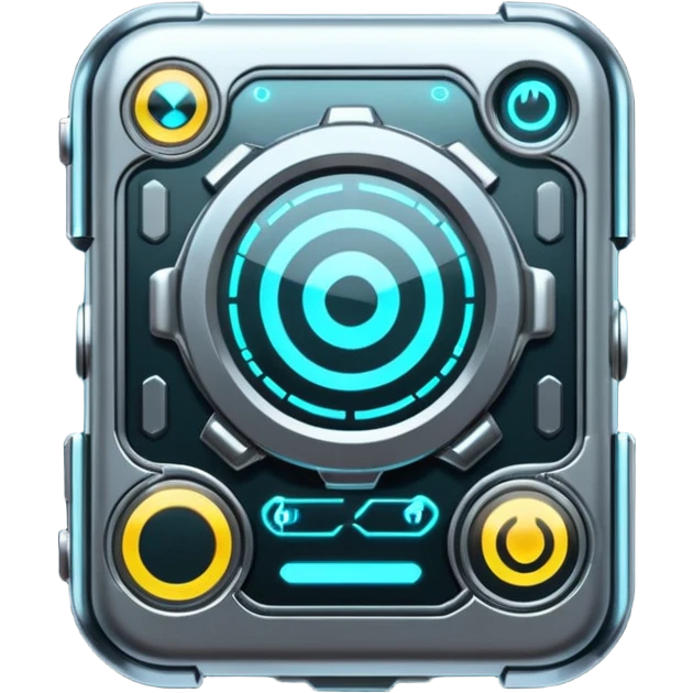 Shiny advanced futuristic Cyberpunk gadget emoji