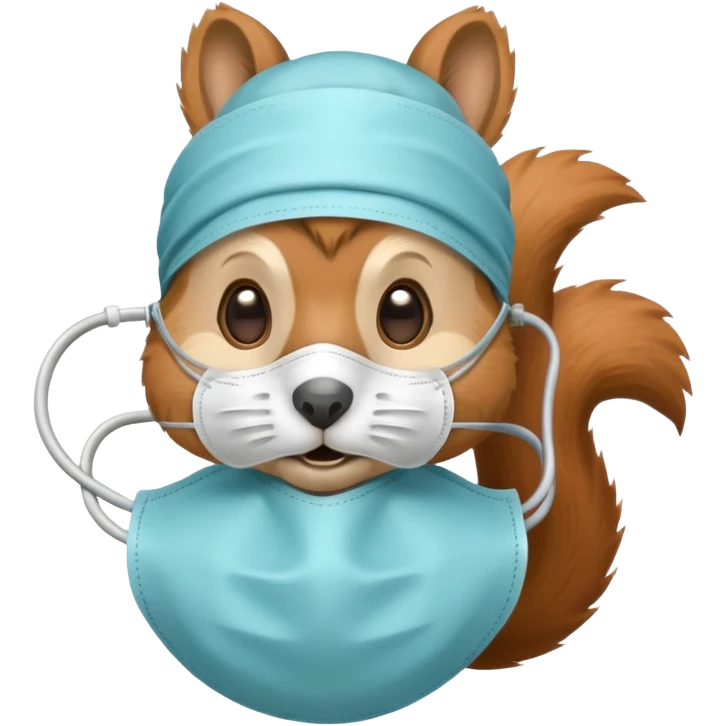 Squirrel with a hospital mask emoji