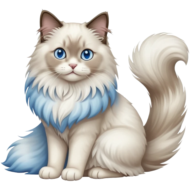 Ragdoll cat sitting full body emoji