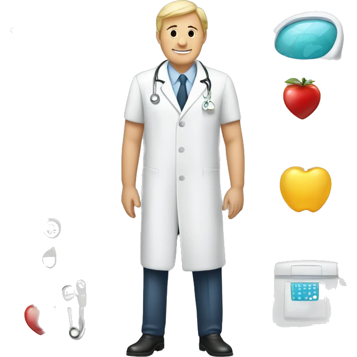 A rich healthy person with healthcare facilites emoji