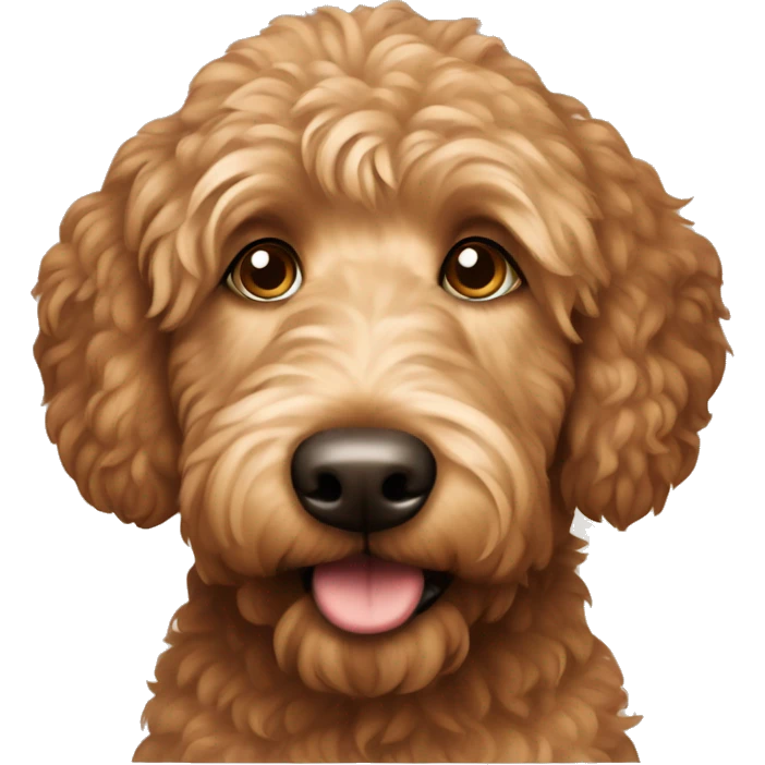 brown golden doodle dog emoji