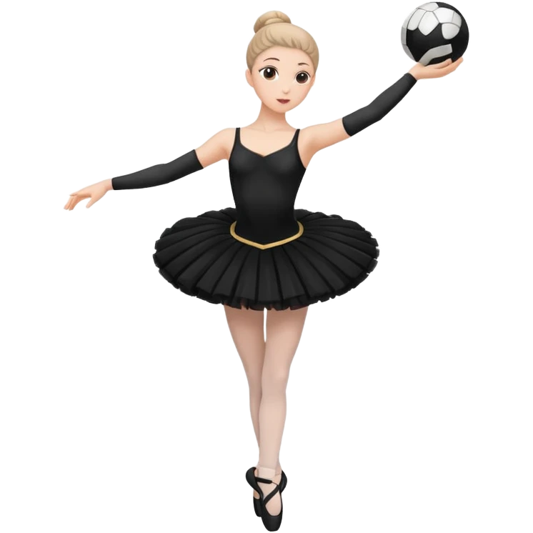 full body balet with black tutu holding ball emoji