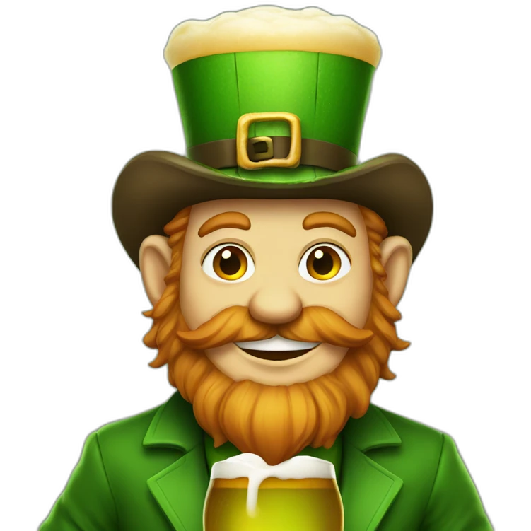 Leprechaun with beer emoji