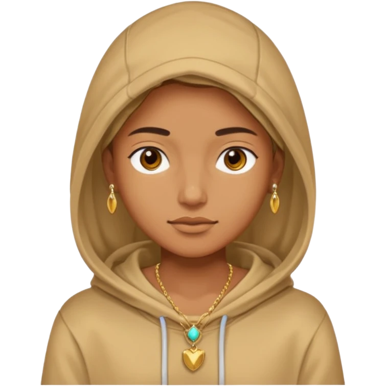 {
  "type": "human",
  "look": "tan hoodie, gold jewelry, neutral face"
} emoji