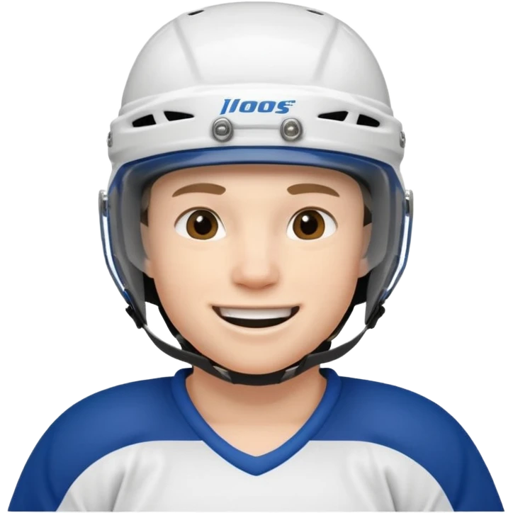 smile young ice hockey player emoji