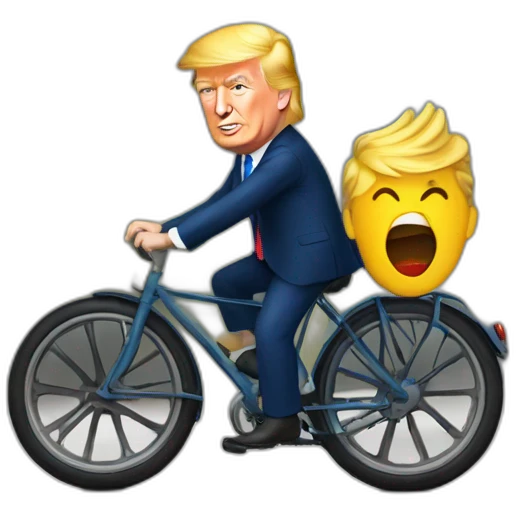 Donald trump sur un vélo emoji