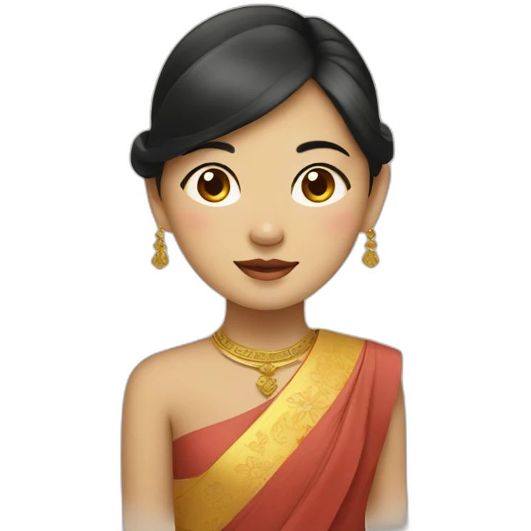 BURMESE GIRL WITH TRADITIONAL TOP emoji