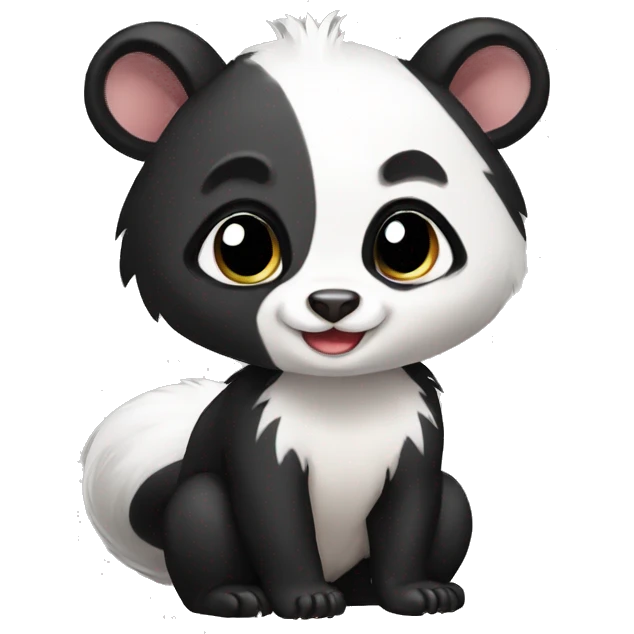 Cute skunk-panda-ferret-hybrid full body emoji