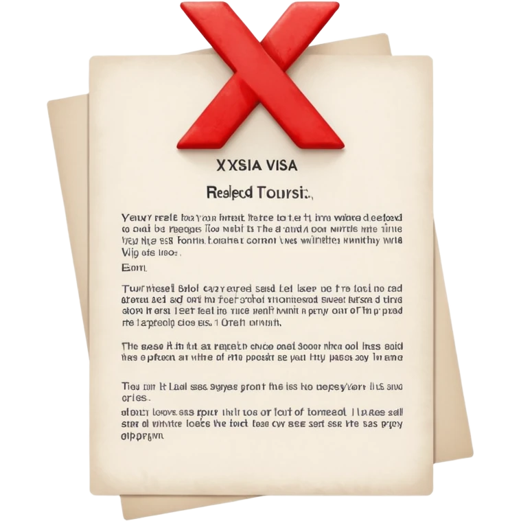 visa de turista denegada con una x emoji