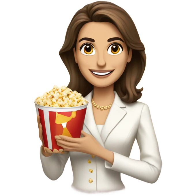 Queen Rania eats popcorn emoji