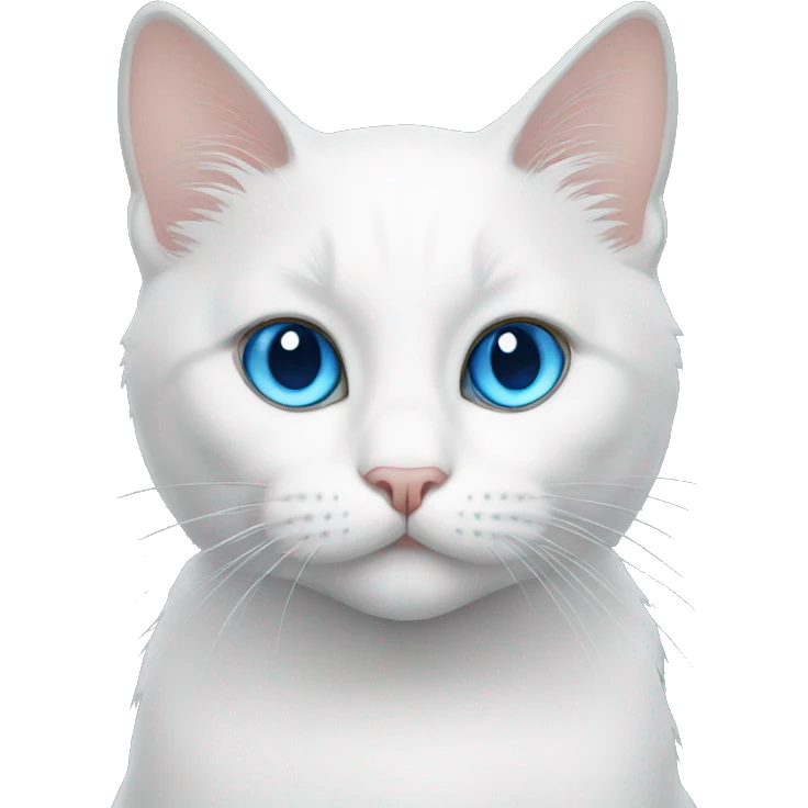 white cat blue eyes emoji
