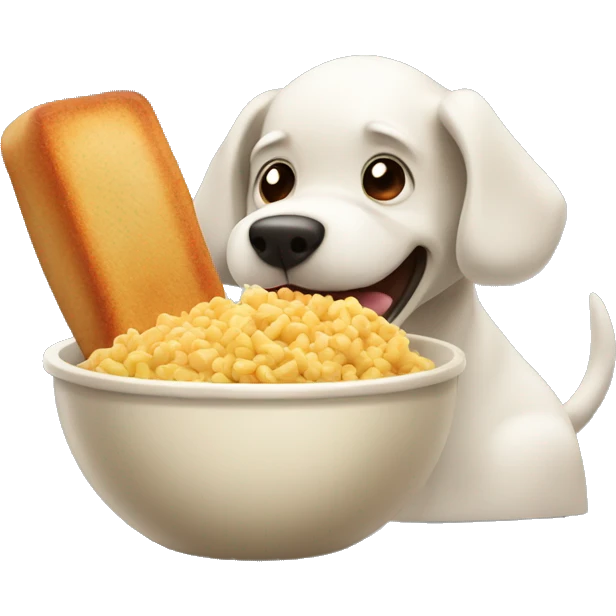 dog that eat a food in the bowl recipe of food like chicken recipe  emoji