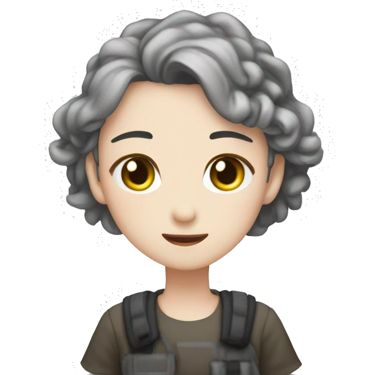 선글라스를 쓴 파마 중단발의 소녀 emoji
