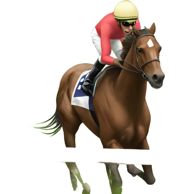 Horse racing in New Jersey eating grass emoji