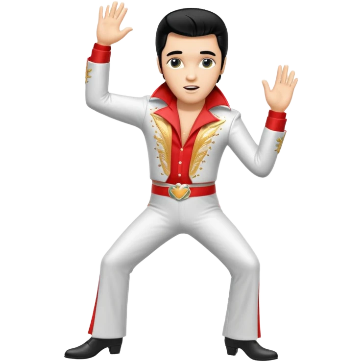 3-d, realistic, Elvis in his signature dance emoji
