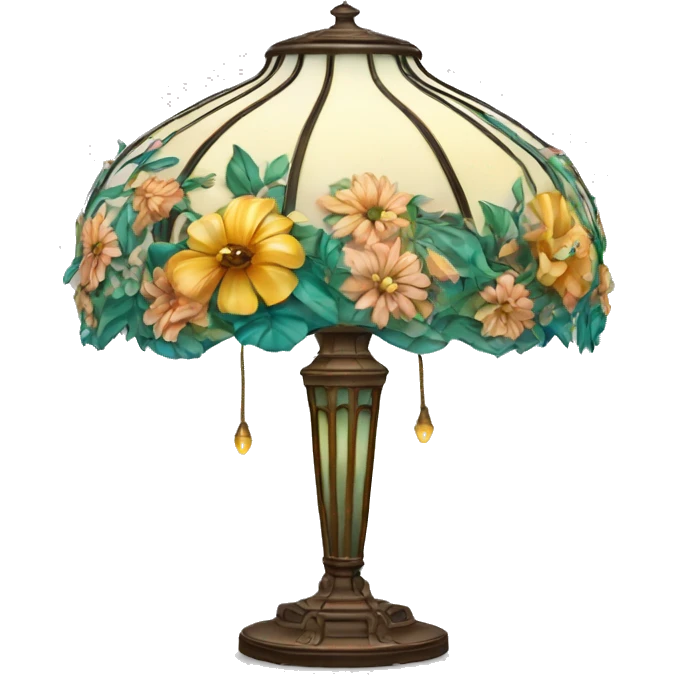Tiffany lamp with flowers emoji