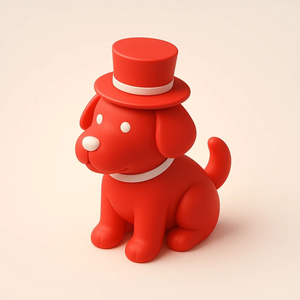 dog with tophat emoji