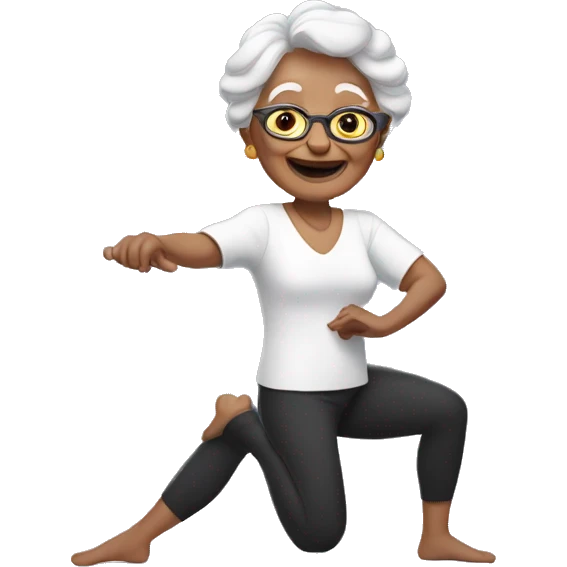 Grandma doing the splits emoji