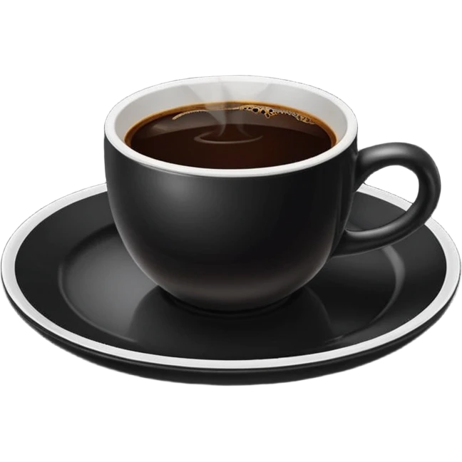 cup with black coffee on the same color plate without faces emoji