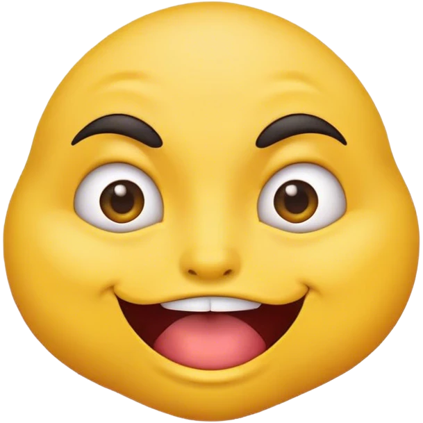 Normal emoji head biting the lower lip with eyes squinted and eyebrows raised emoji