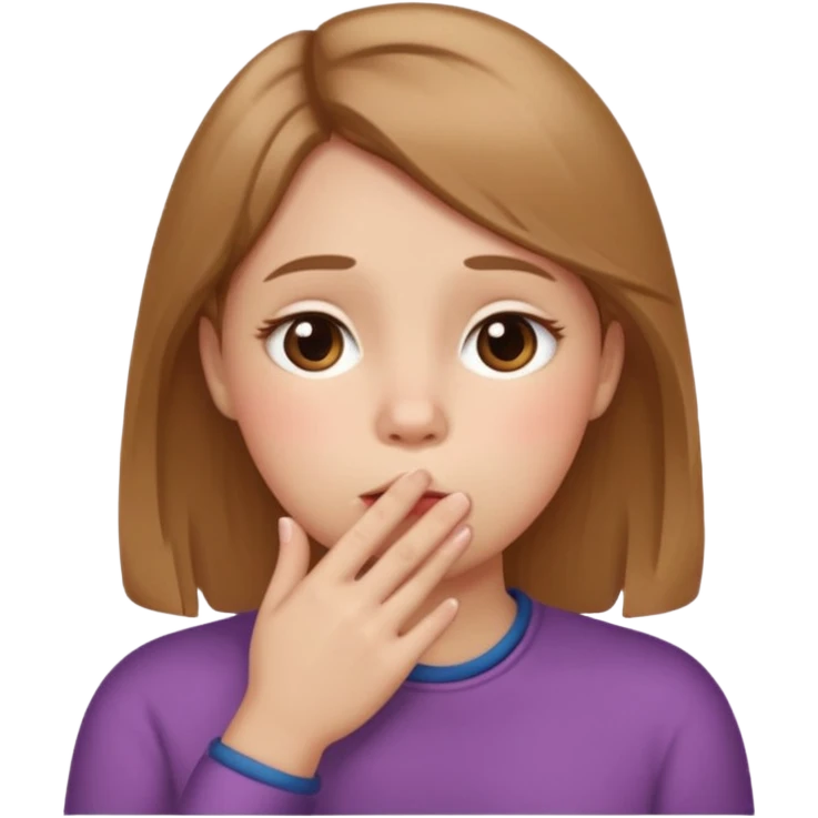 Hand over mouth with blushed cheeks emoji