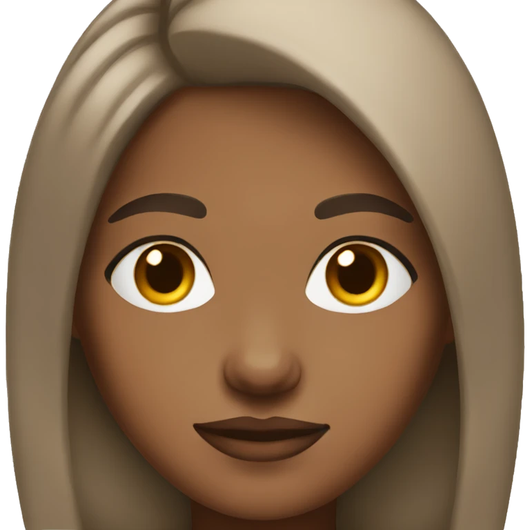 Brown skin female with short brown hair and lashes  emoji