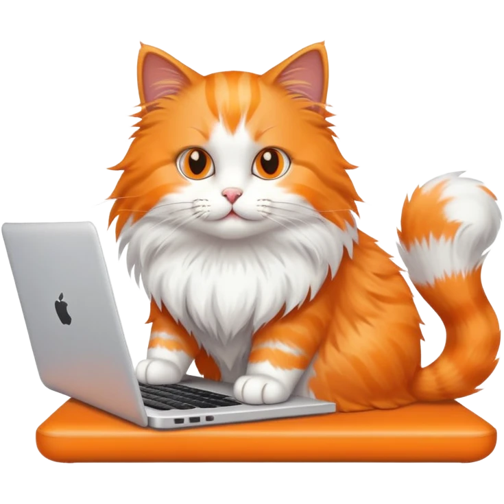 Cat typing on laptop emoji