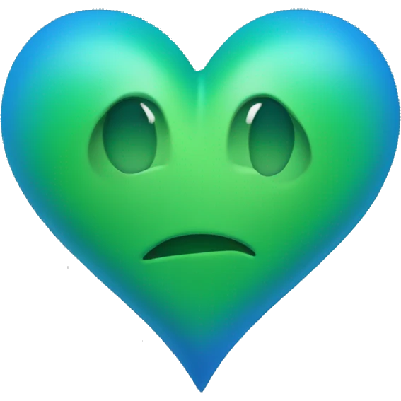 Green and blue heart in one heart  emoji