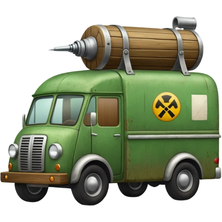 SuperBugman’s exterminator antique moving van  emoji