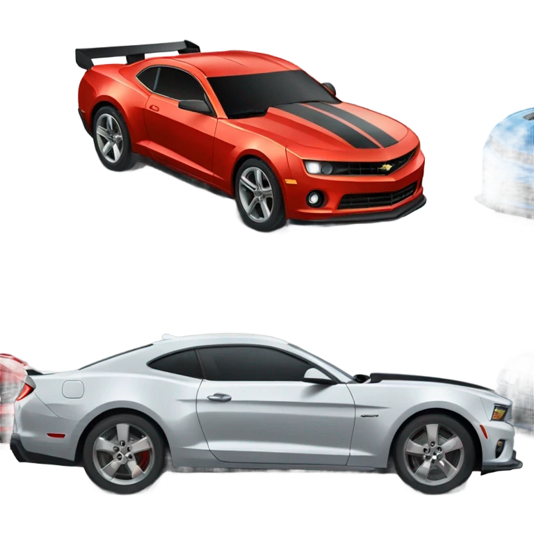 Cars racing, Camaro and mustang emoji
