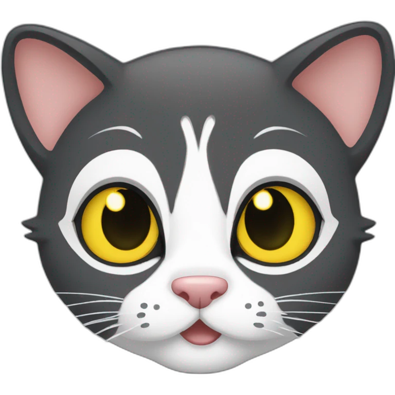cat long black pulses yellow eyes Disney style emoji