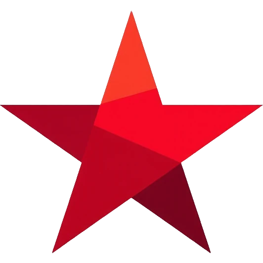 minimal red star logo, simple clean lines emoji