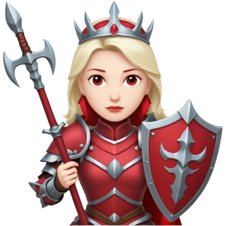 War Queen + crimson armor + halberd emoji