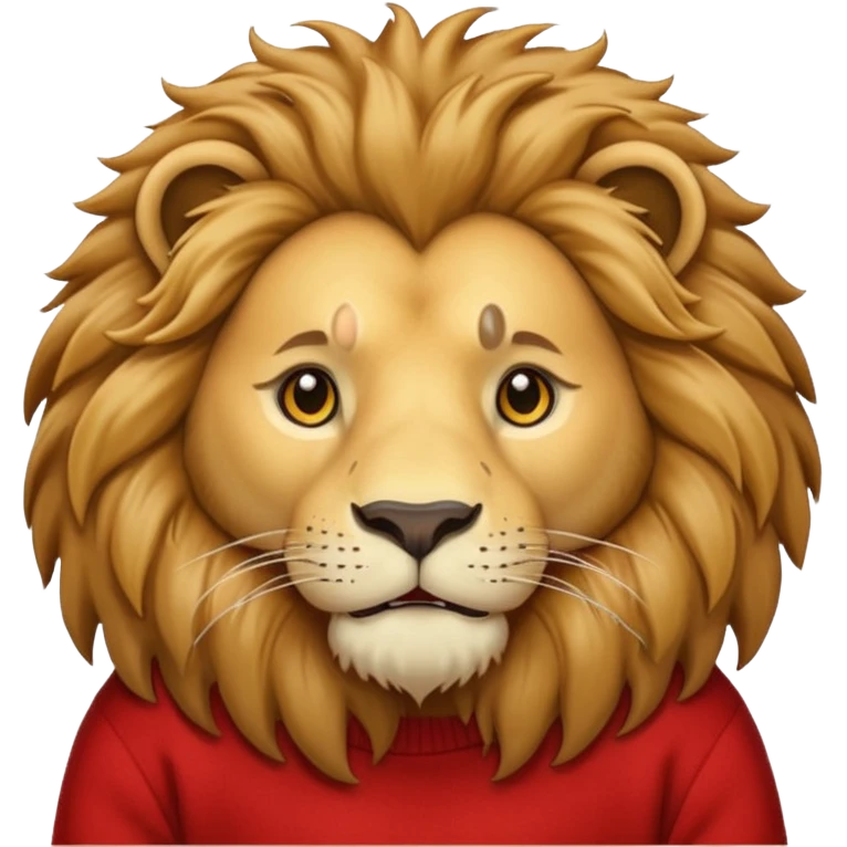 lion wearing red jumper emoji