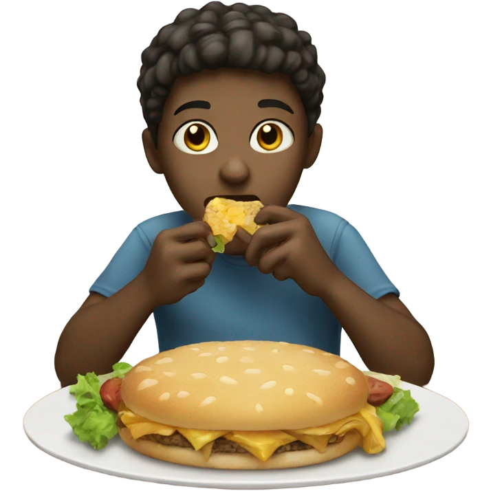 Boy eating emoji