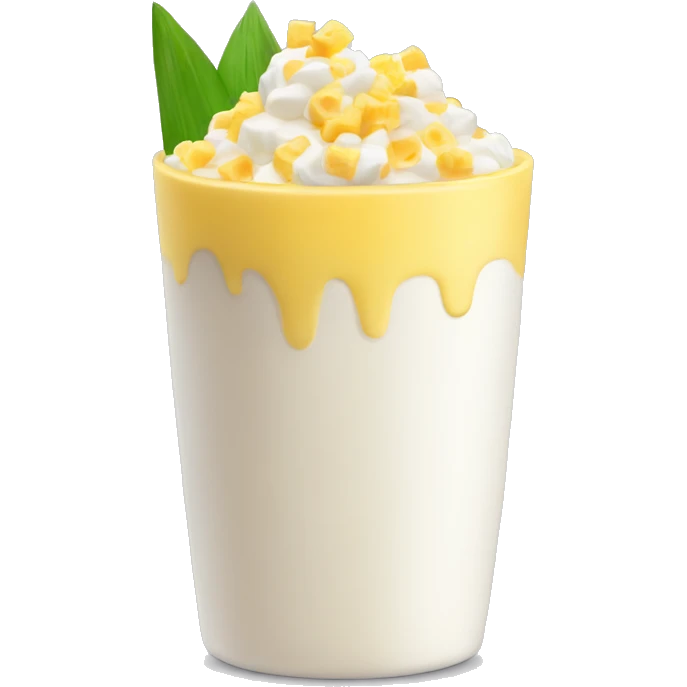vaso de unicel con granos de elote y queso emoji