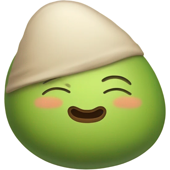 Generate a sleeping avocado emoji with a nightcap, symbolizing good sleep for proper nutrition. emoji